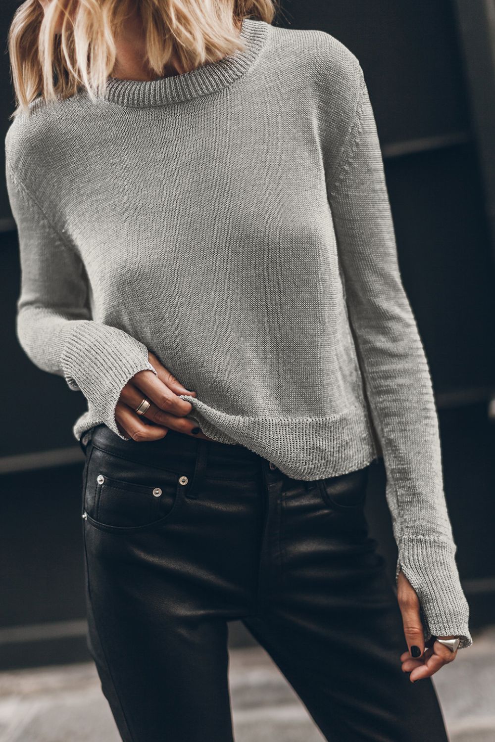 Ribbed Long Sleeve Sweater